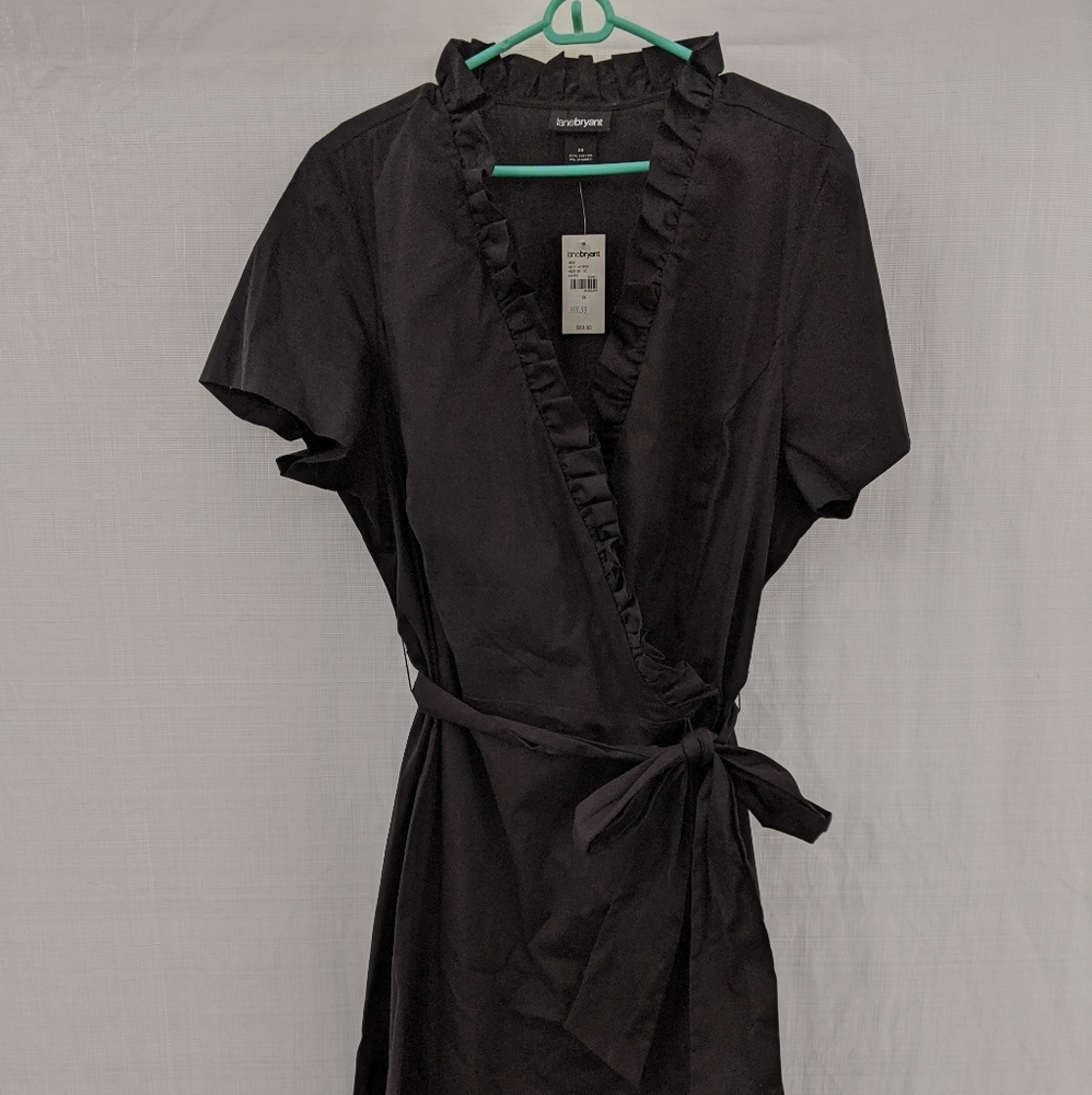 Lane Bryant Black Wrap Dress NWT